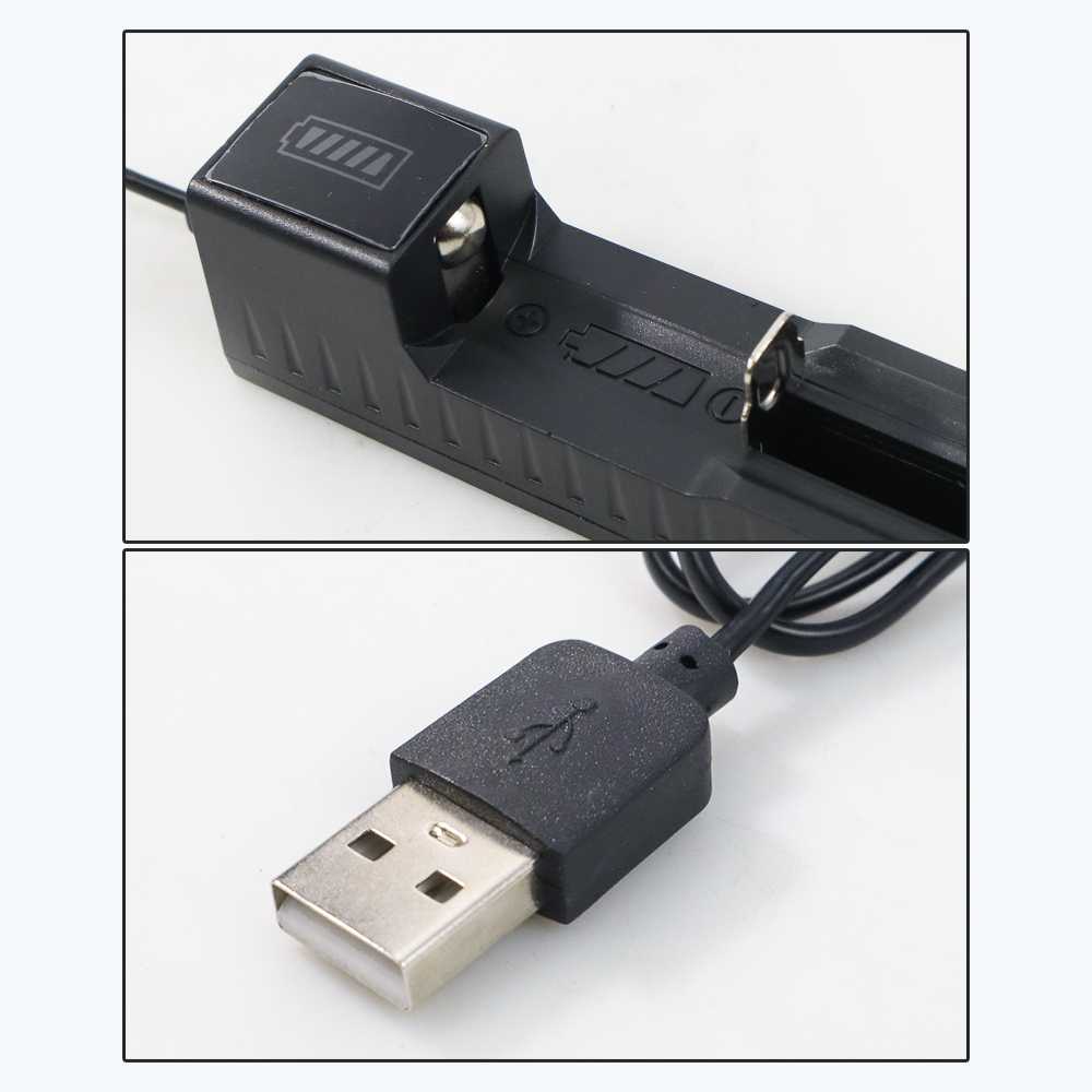 Charger Cas Baterai USB Universal Full Self Stop 18650 1 Slot