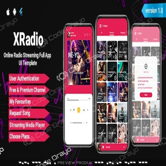 Source Code Android XRadio Online Radio Streaming Flutter App UI Kit