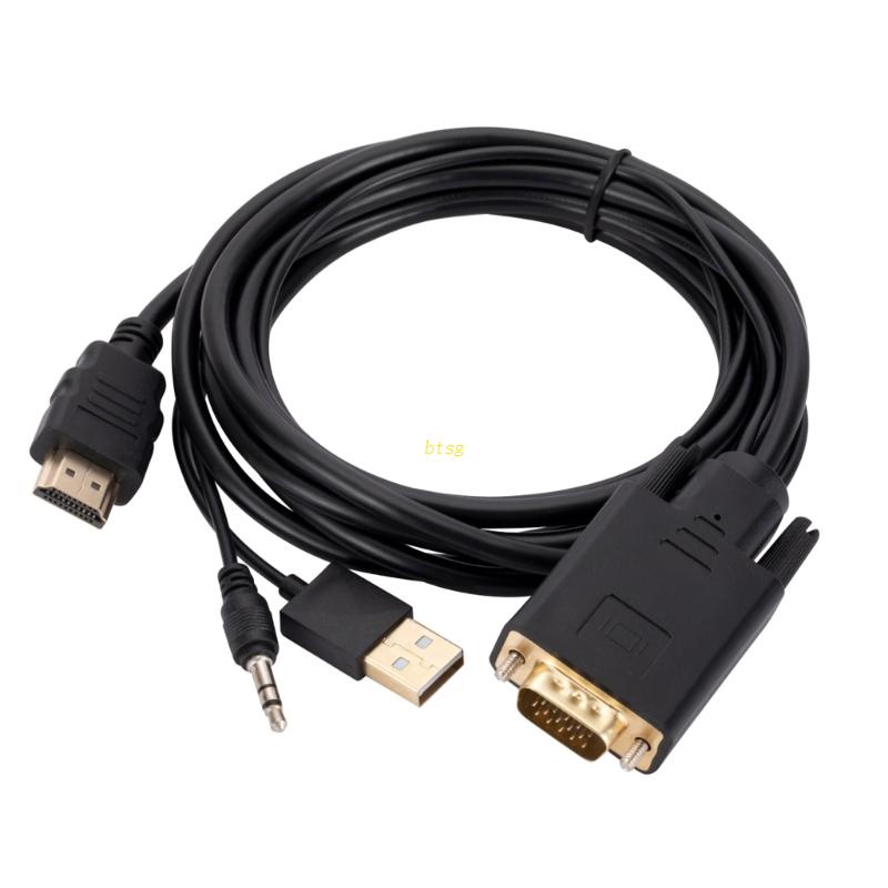 Btsg Kabel VGA Ke 6Feet (Pria Ke Male) Dengan Konektor Untuk Monitor Komputer, Desktop, Laptop