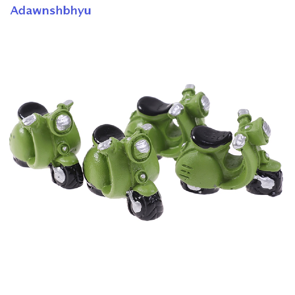 Adhyu 4Pcs Dollhouse Miniature Green Motorcycle Tricycle Model Toy Doll House Ornament ID