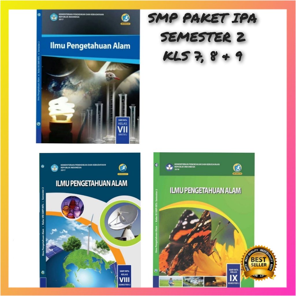 TERLARIS BUKU PAKET SMP ILMU PENGETAHUAN ALAM ( IPA ) SEMESTER 2 KELAS 7, 8, 9  EDISI REVISI TERBARU
