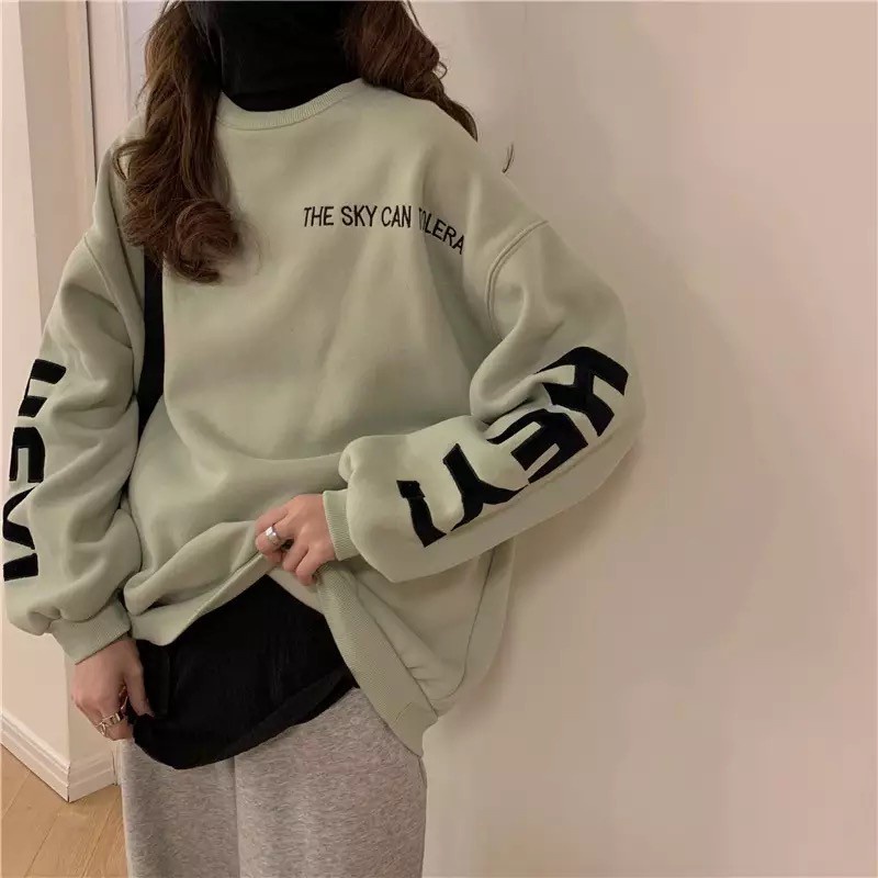 ilook | The Sky Can Sweater Oversize Bahan Fleece | Sweater Korea