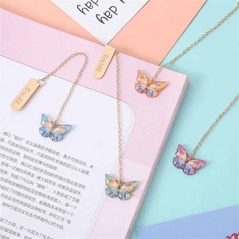 [Elegan] Butterfly Bookmark Kantor Perlengkapan Sekolah Capung Untuk Alat Tulis Perempuan Siswa Bookmark Liontin