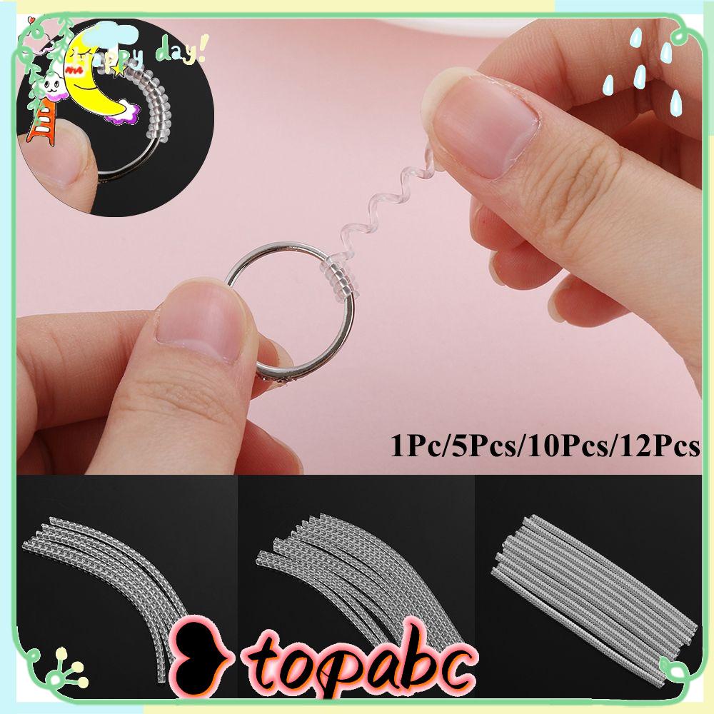 Top 1Pc/5Pcs/10Pcs/12Pcs Ring Size Adjuster Transparan Spiral Bagian Perhiasan Pengencang Pengecil