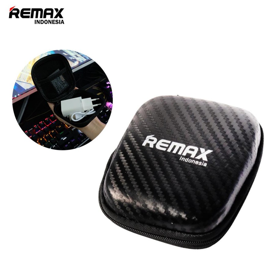 Remax Holder Case Charger &amp; Earphone Storage Water Proof Black RT-001 hardcase