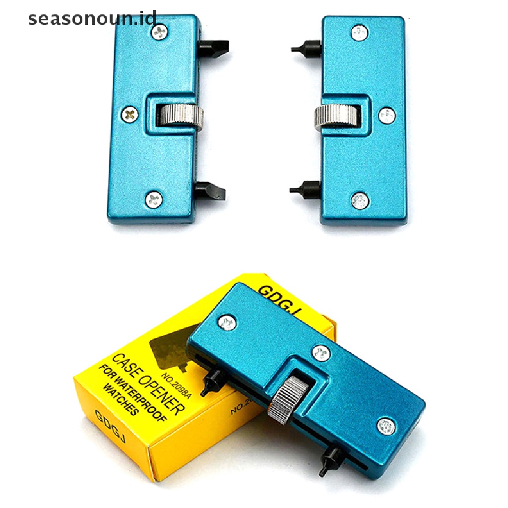Seasonoun Watch Opener Back Case Tool Profesional Watch Replacement Tool Opener Adjustable Remover Screw Wrench Metal Persegi Panjang Watch Back Case Cover Press Closer &amp; Pembuka Untuk R