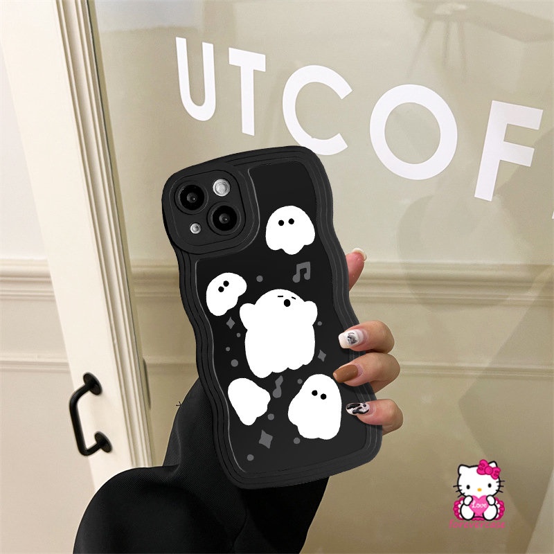 Redmi A1 9 9A 10 9T 10C A1+10A 9C NFC Redmi Note10 11 9 8 10s 11s 11Pro 9s 10Pro Max POCO X3 NFC Pro M3 Mi 11T Pro Monster Kecil Lucu Kartun Hantu Wavy Edge Soft Case