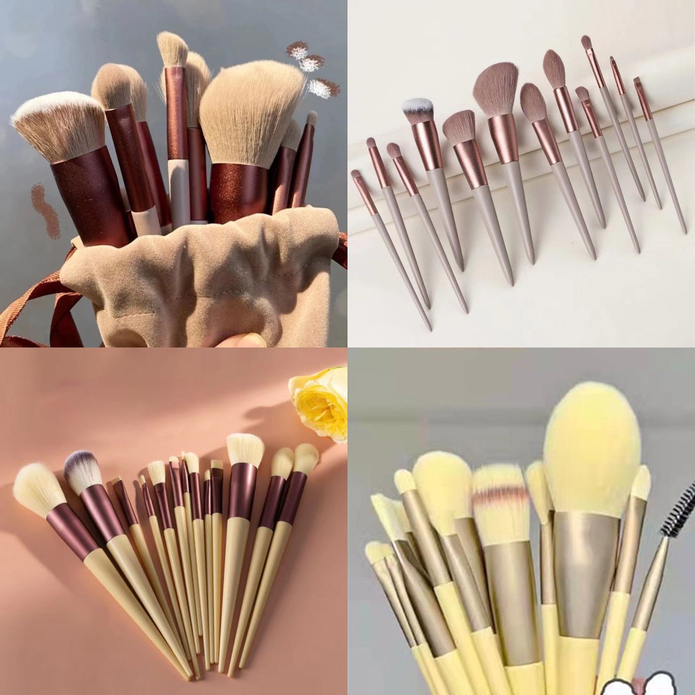 13pcs Brush Makeup Foundation Eye Shadow High Gloss Brush Wanita Gadis Alat Kecantikan