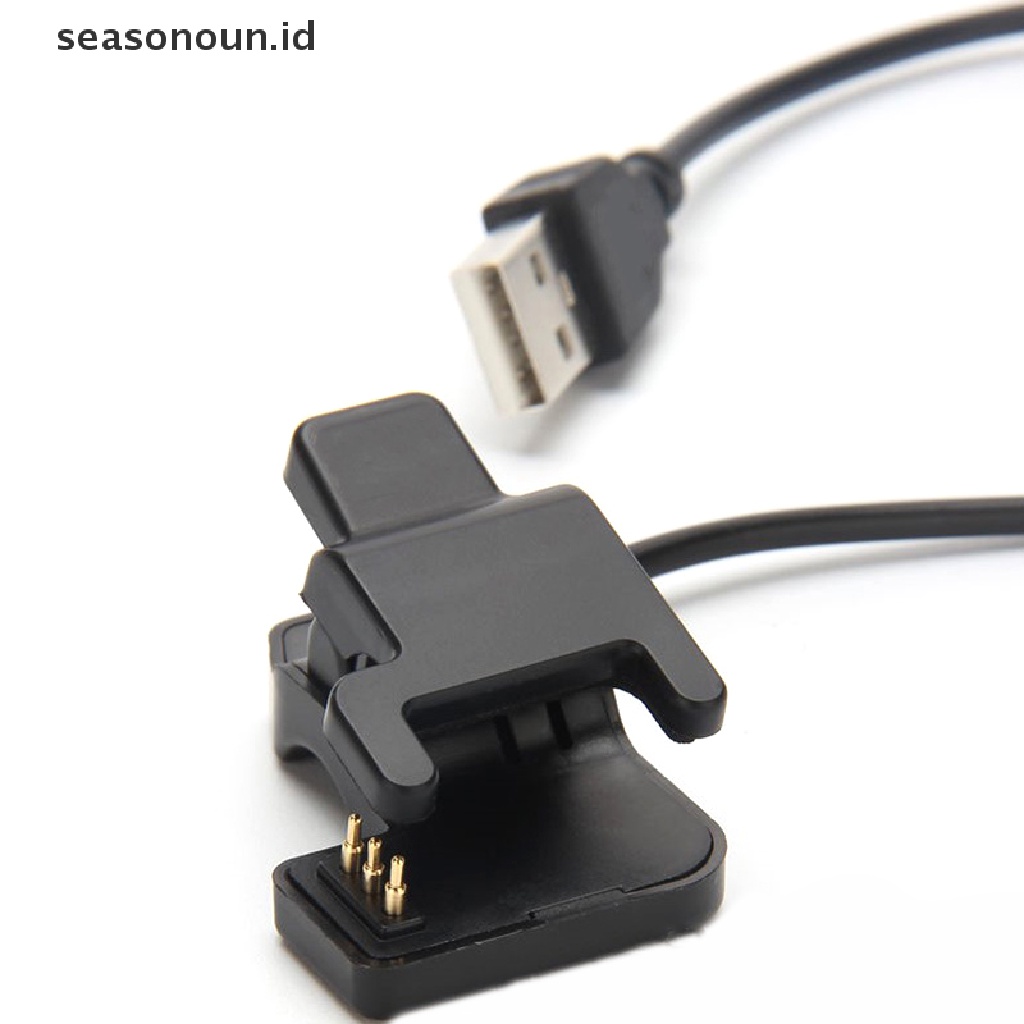 Seasonoun New Black Smart Watch Universal USB Charging Cable 3pin Charger Klip Power Adaptor Charger Portable Wristband USB Kabel Pengisian Cepat.