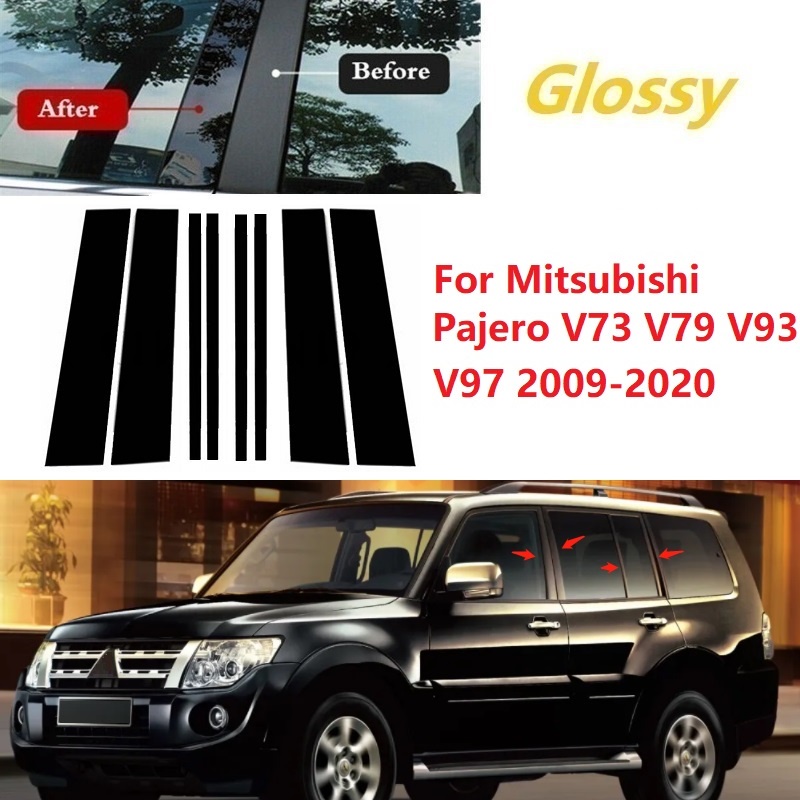 Mitsubishi Pajero Hitam Glossy Jendela Pintu Mobil Kolom Tengah B C Tiang Pilar Stiker Lis Kaca Film Dekorasi Untuk Pajero V73 V79 V93 V97 2009-2020 Aksesoris