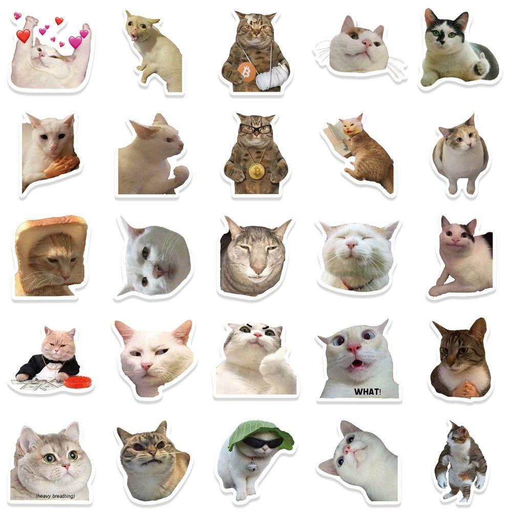 [Elegan] Hewan Kucing Stiker DIY Kerajinan DIY Dekorasi Gitar Alat Tulis Stiker Diary Dekorasi Lucu Notebook Decor Water Cup Stickers