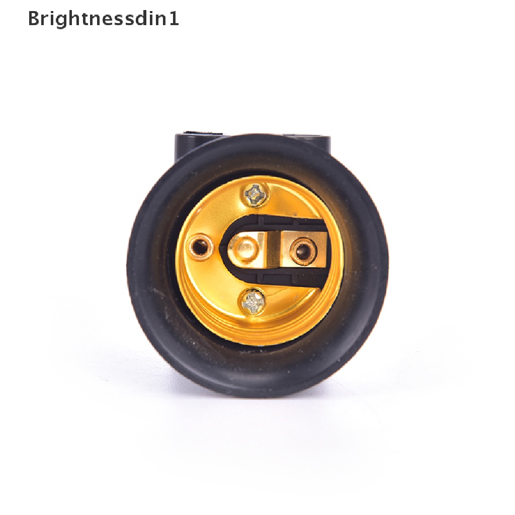 [Brightnessdin1] Pbt Adaptor Bohlam E27 Tahan Api Lamp Holder Base Socket Konversi Dengan Butik EU Plug