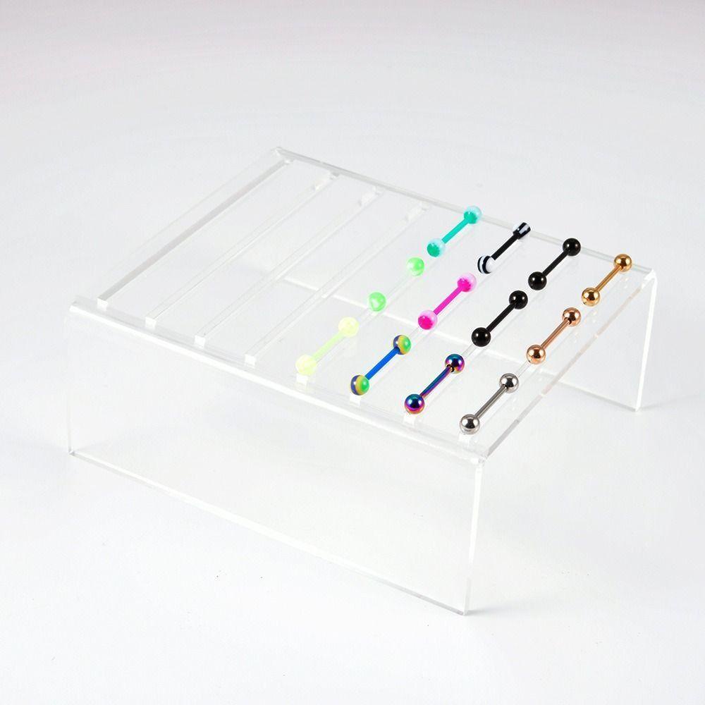 Mxbeauty Rak Display Perhiasan Transparan Sederhana Jewelry Organizer Stand Pusar Display 2-7 Tingkat Akrilik Display Perhiasan Tindik Tubuh