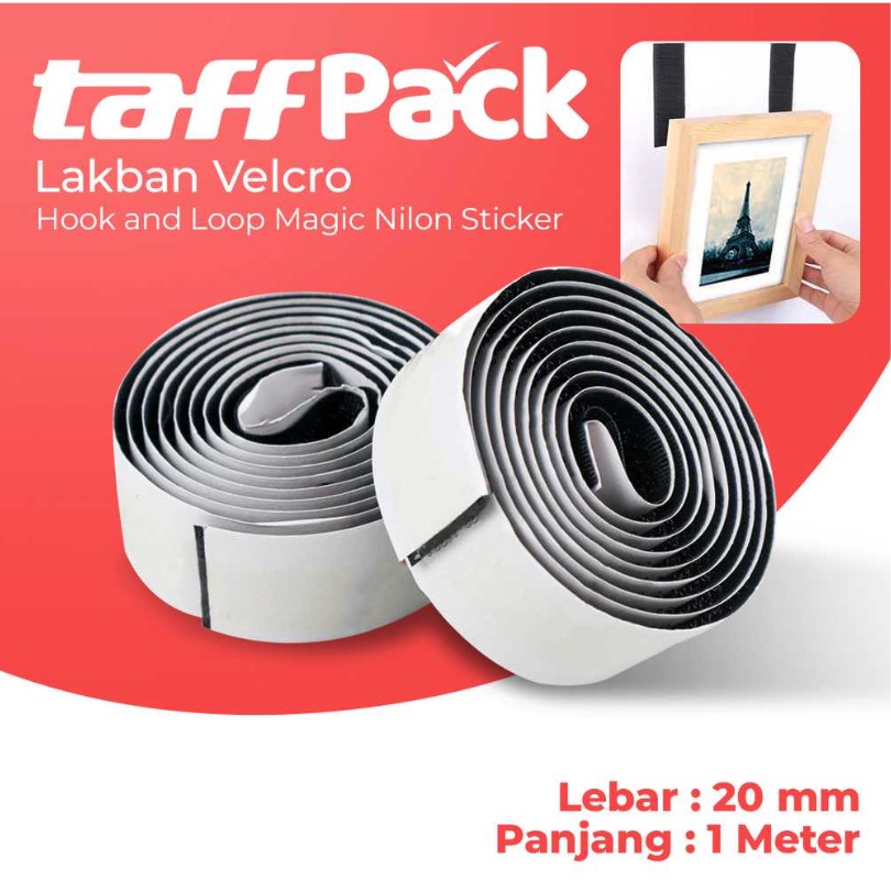 Lakban Velcro Stiker Gantungan Serbaguna Untuk Frame Foto 1 meter