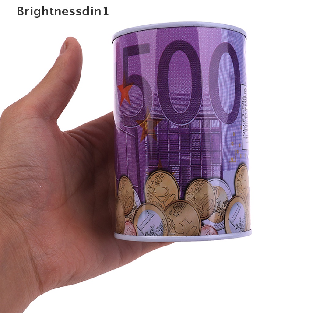 [Brightnessdin1] Kotak Uang Dollar Euro Brankas Cylinder Celengan Bank Tempat Penyimpanan Koin Butik