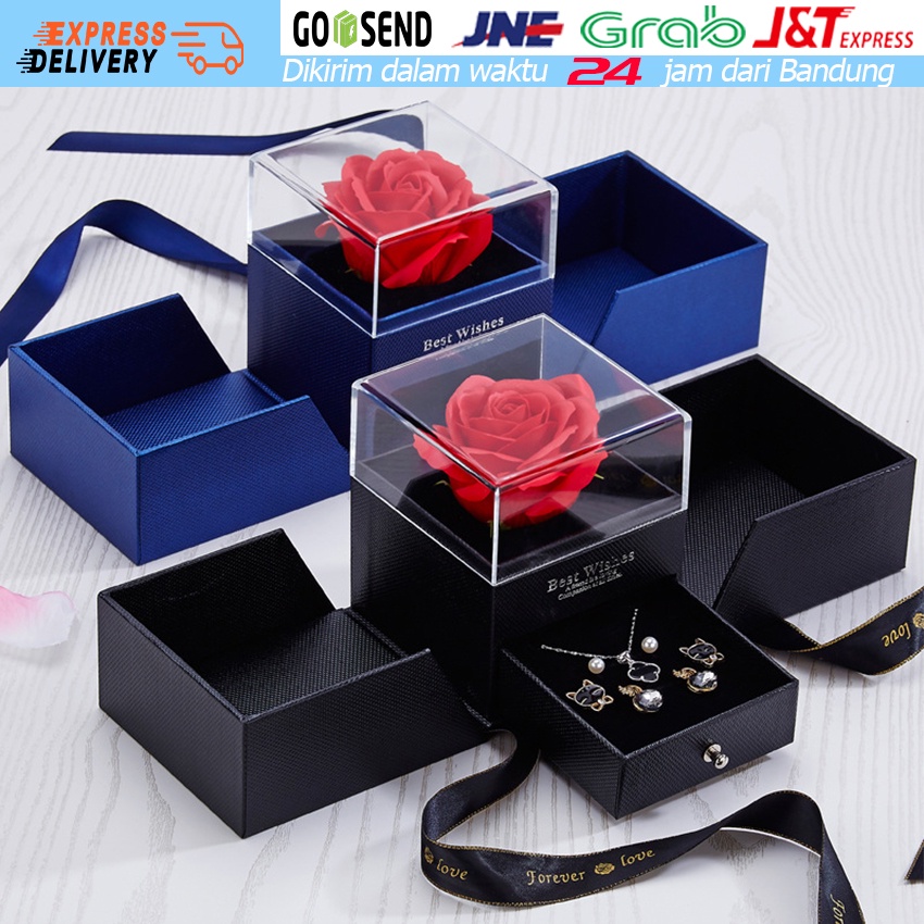 

Eternal Rose Gift Box / Kotak Perhiasan Kado Kalung Cincin Lamaran Mawar / Kotak Kado Hadiah Gift Set Peringatan Ulang Tahun