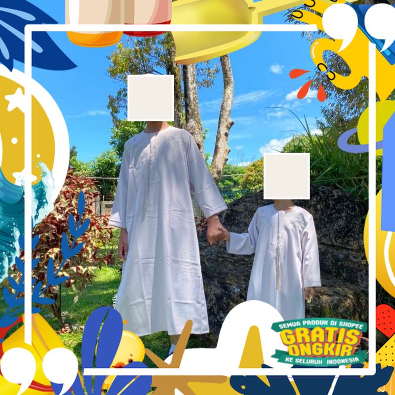 Blackwhite / Jubah ikaf anak model omani