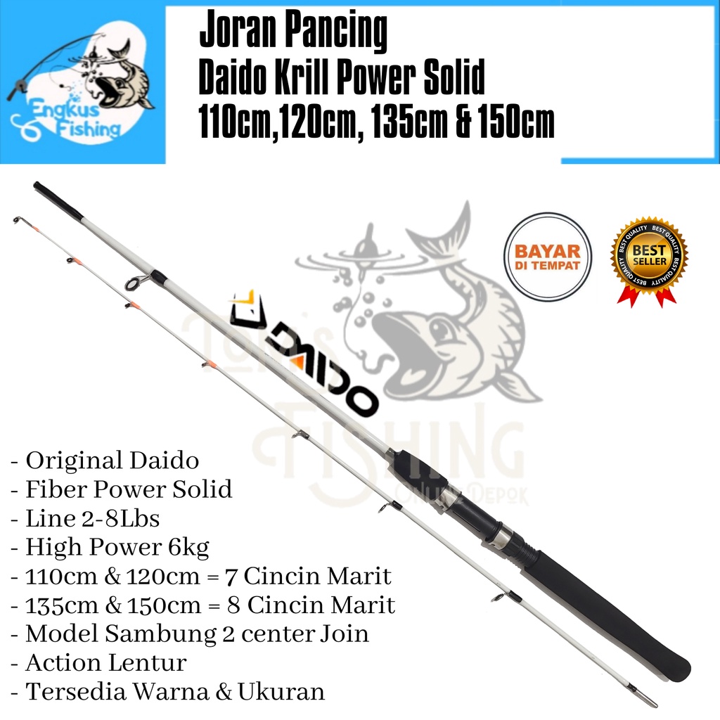 Joran Pancing Daido Krill 110cm - 150cm (2-8lbs) Ultra Light Fiber Solid - Engkus Fishing