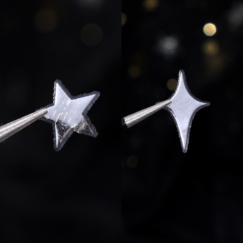 Simple Silver Star Manicure Sticker/3D Realistis Laser Flash Self-adhesive Style Nail Decal Aksesoris