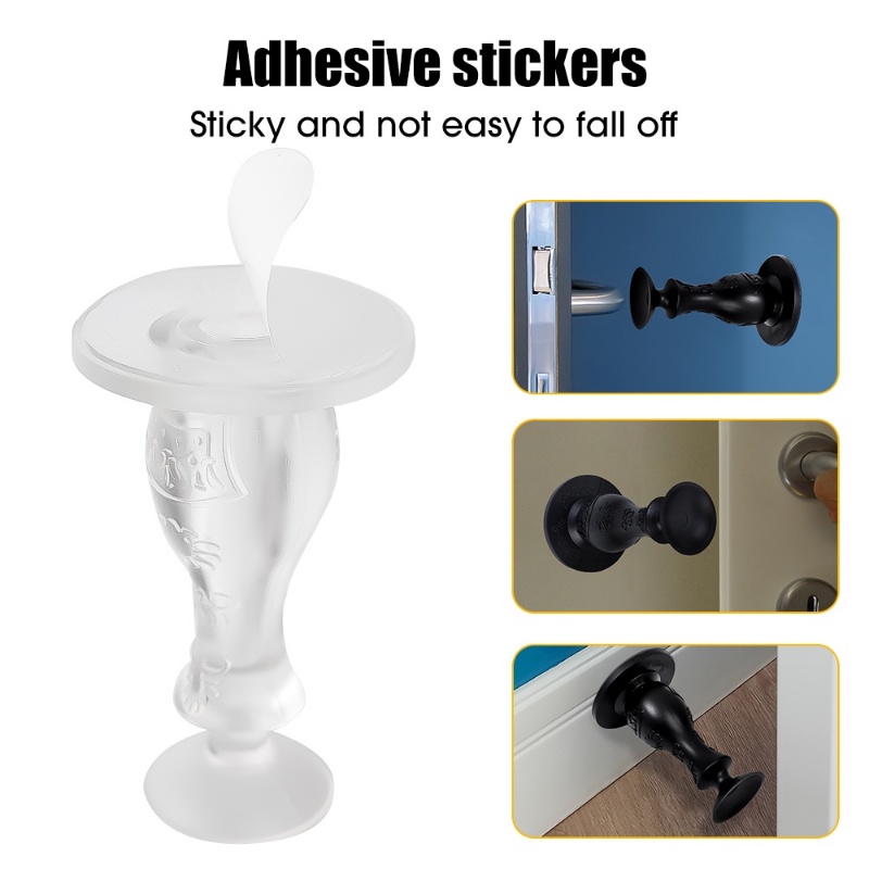 Tanpa Meninju Anti-Tabrakan Door Stopper Pelindung Dinding/Self-adhesive Soft PVC Suction Design Alat Memperbaiki Gagang Pintu