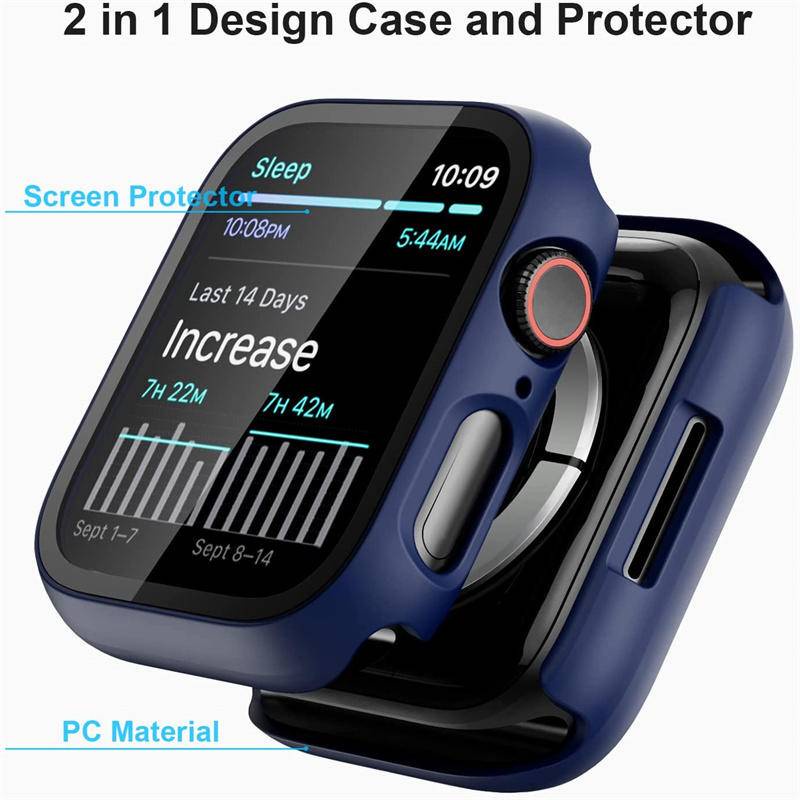 Kaca+cover Untuk Apple Watch Series8 7 6 5 4 3 2 1 SE SE2 Accessorie Pelindung Layar Untuk iWatch 45mm 41mm 44mm 42mm 40mm 38mm