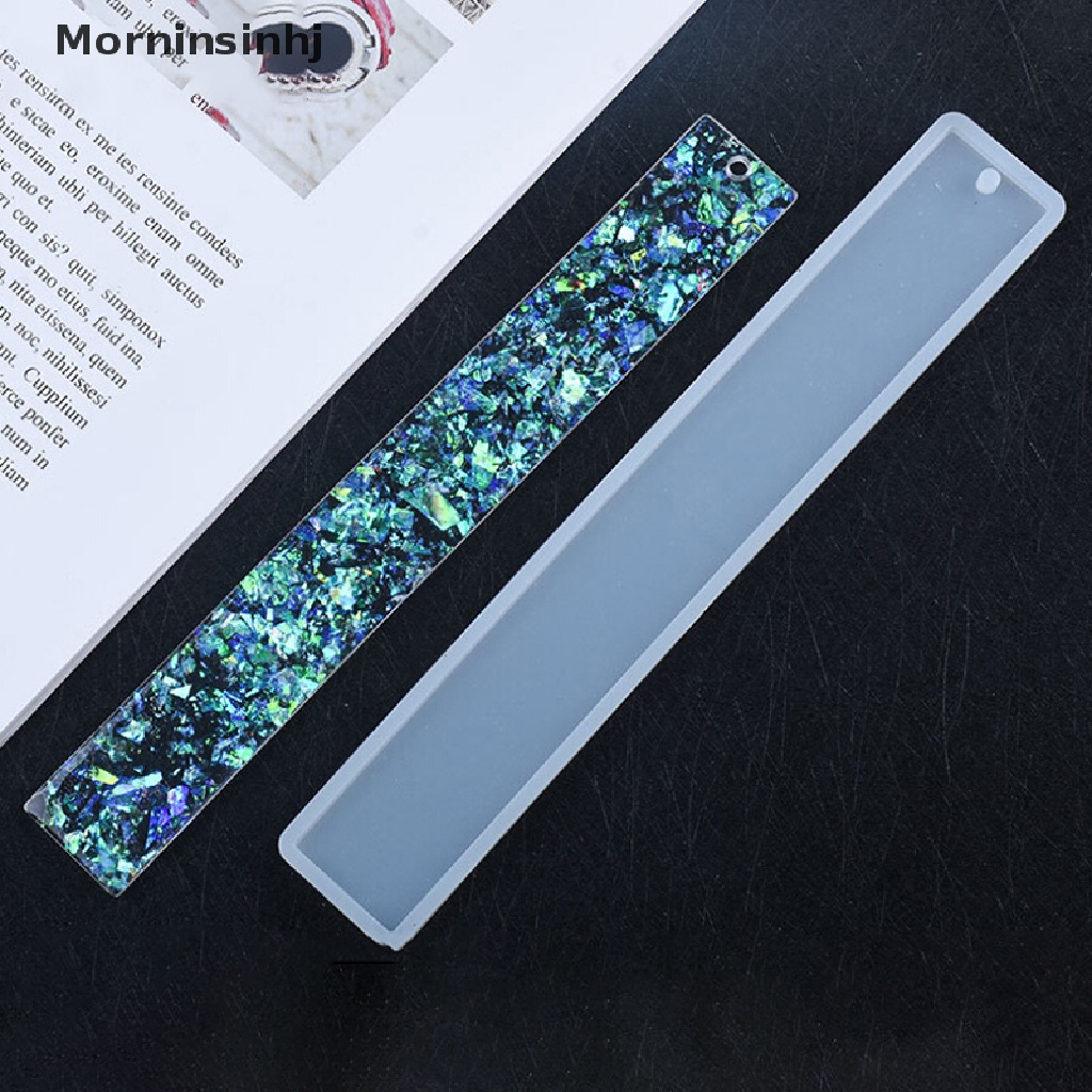 Mornin 3Pcs Persegi Panjang Bookmark UV Cetakan Silikon Epoxy Resin Mold DIY Kerajinan Membuat id