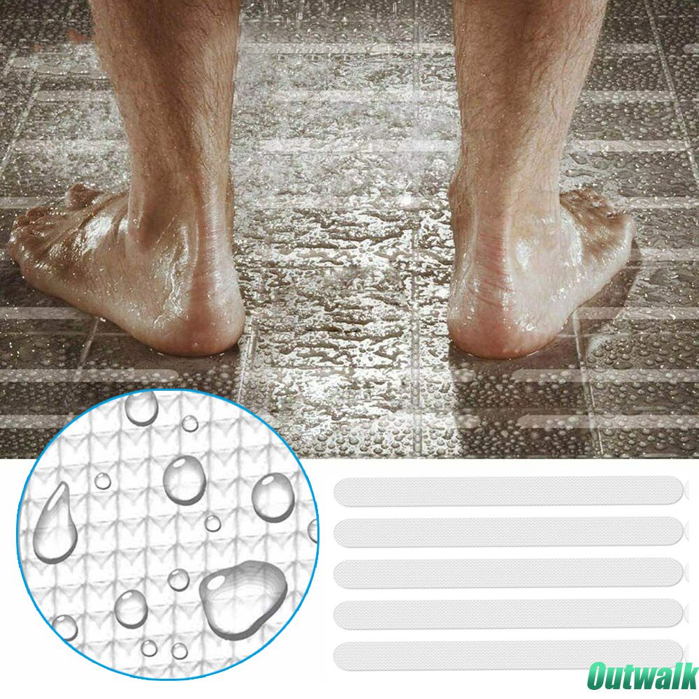 ღ 24Pcs Kamar Mandi Non-slip Shower Stiker Tahan Air Bathtub Sabuk Pengaman Keselamatan Kamar Mandi Anti-Slip Strip Self-Perekat Tangga Lantai Anti Slip Sabuk Pengaman