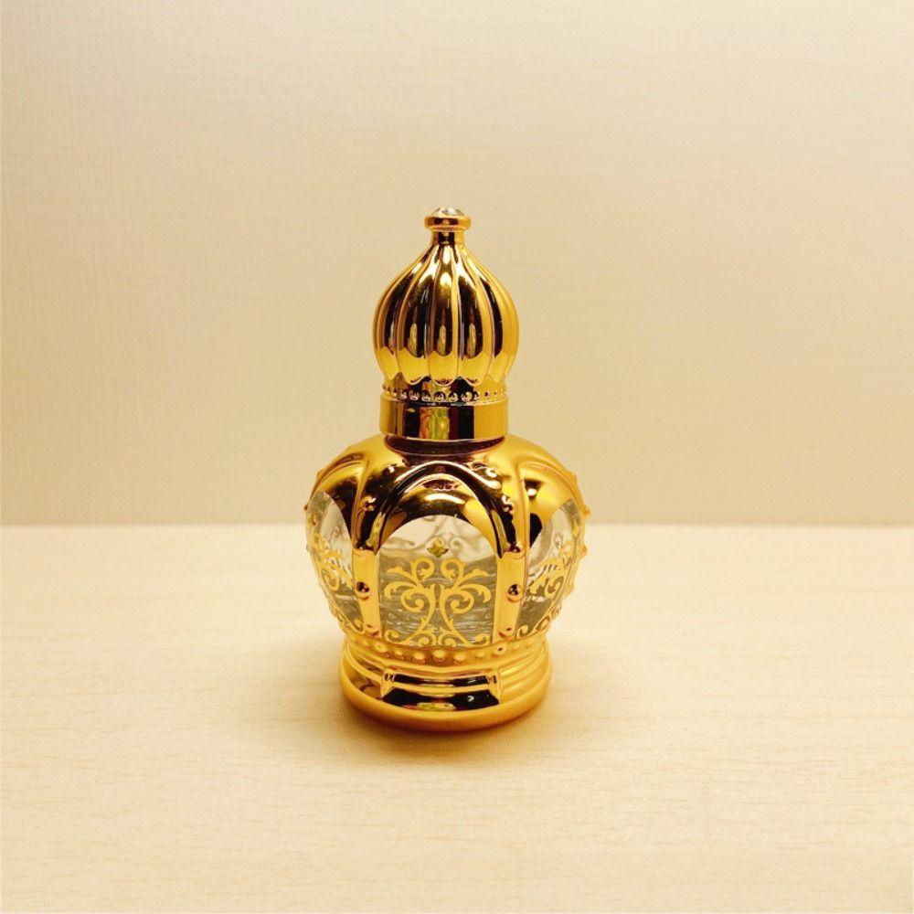 Agustinina Essential Oil Botol Travel Mewah 15ml Timur Tengah Transparan Rollerball Wedding Decor Wadah Minyak Electroplating Roll On Bottles