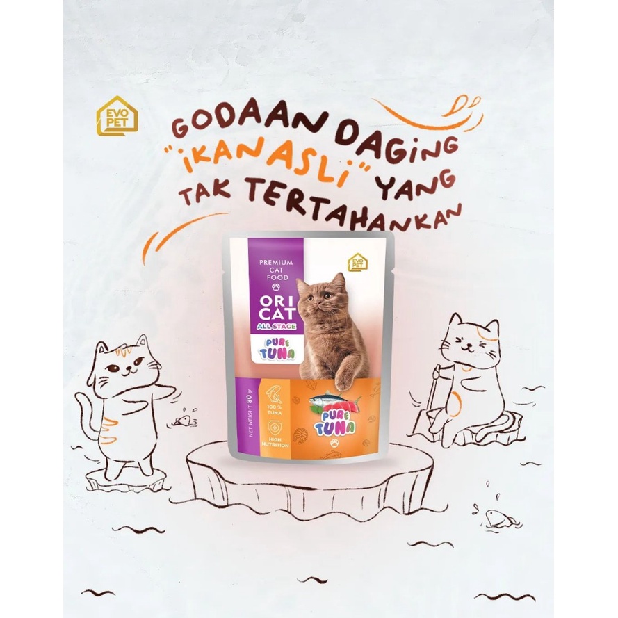 Ori Cat Pouch Wet Food 80gr Makanan Kucing Basah