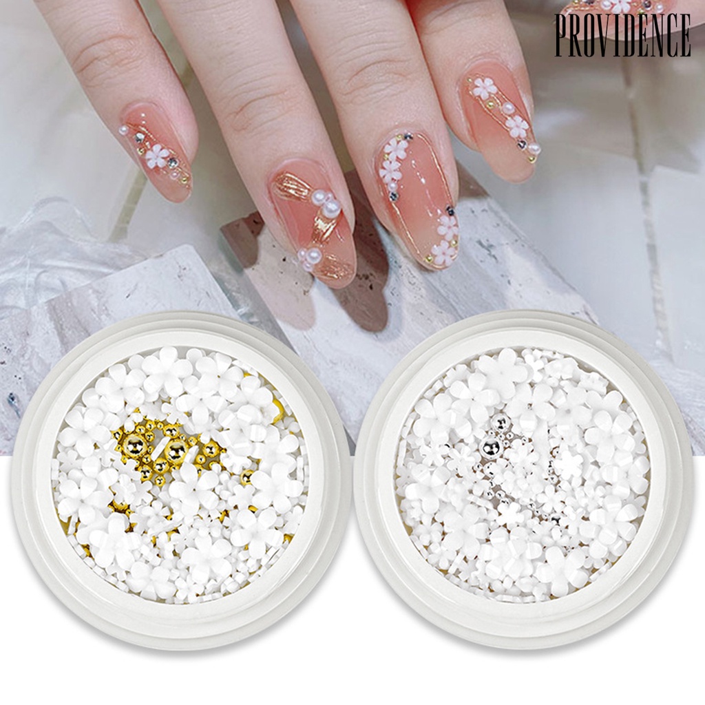 Providence 1kotak Hiasan Kuku Mudah Di Aplikasikan Resin 5kelopak Bentuk Bunga DIY Nail Decal Manicure Tool Untuk Digunakan Di Rumah