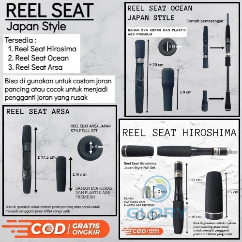 Reel Seat / Pengganti Gagang Joran Pancing Japan Style Ocean Arsa Hiroshima Atau Reelseat Ringan Unt