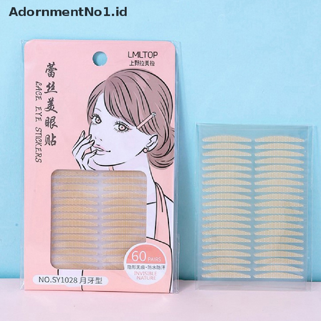 [AdornmentNo1] 60pcs Stiker Kelopak Mata Ganda Renda Mesh Beauty Eye Paste Untuk Anak Perempuan Mata Make Up [ID]