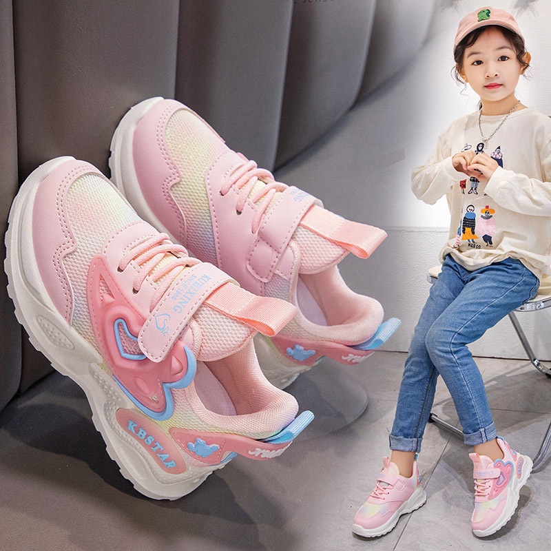 SHOEGALLERY LV0221 Sepatu Sneakers Anak Perempuan Import Motif Love KBStar Fashion Terbaru