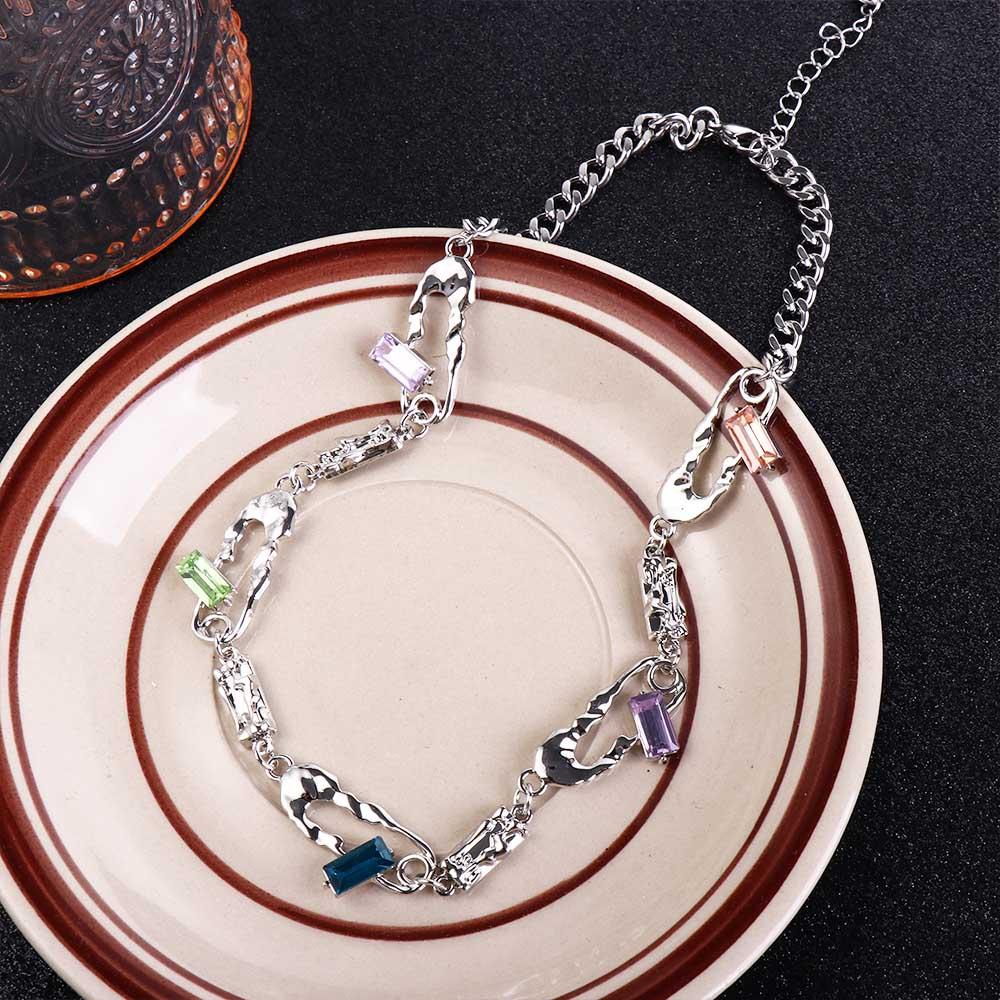 Mxbeauty Man Kalung Keren Retro Kreatif Liontin Salib Logam Berlian Imitasi Vintage Gaya Korea Choker