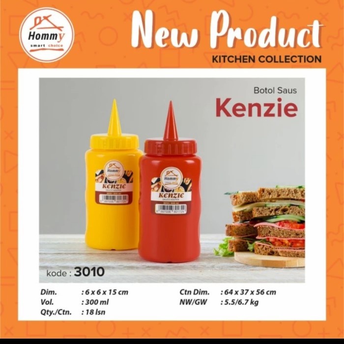 KENZIE YELLOW RED BOTOL SAOS SAUS MAYO MAYONAISE HOMMY GROSIR MURAH