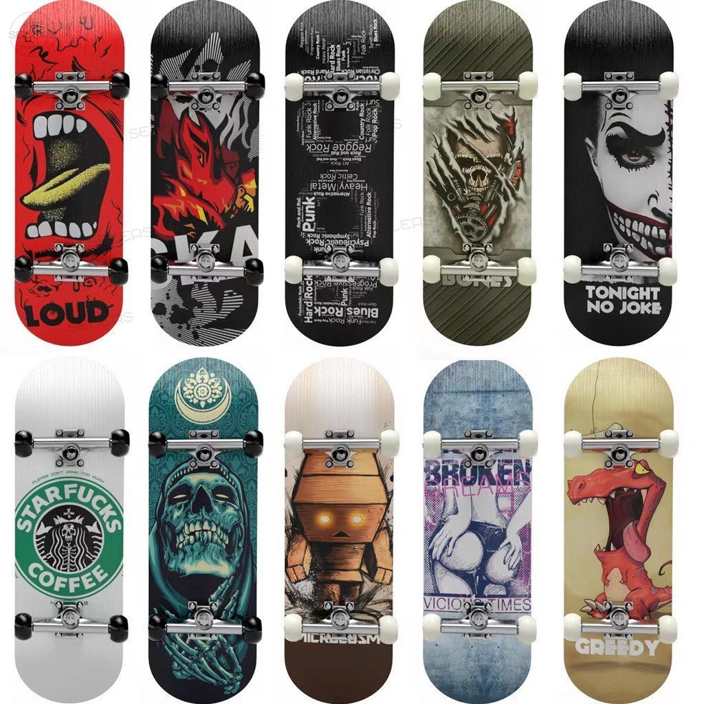 Finger Skateboard Mainan Kayu Profesional Fingerboard Mini Set Lengkap 5layer Board Deck Skateboard Jari Mainan Edukasi