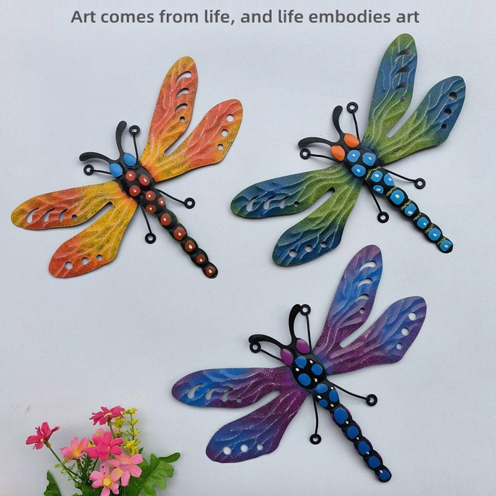 TOP Bee Dragonfly Wall Art Hiasan Dekorasi Patung Besi Art Bee Hiasan Dalam Ruangan