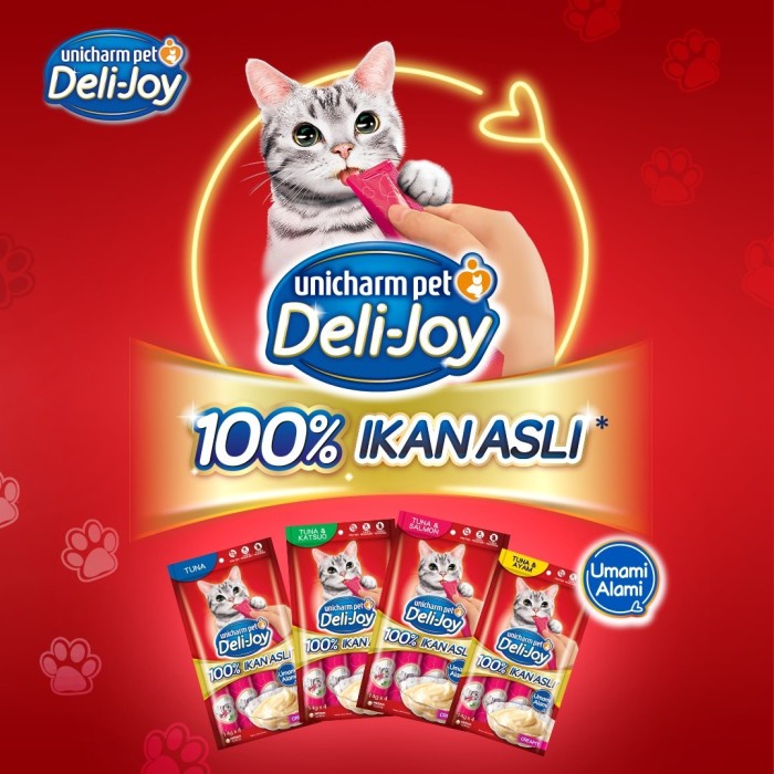Deli - Joy Snack 14gr x 4 Pcs Snack Kucing Creamy Treats ( 1 PACK )