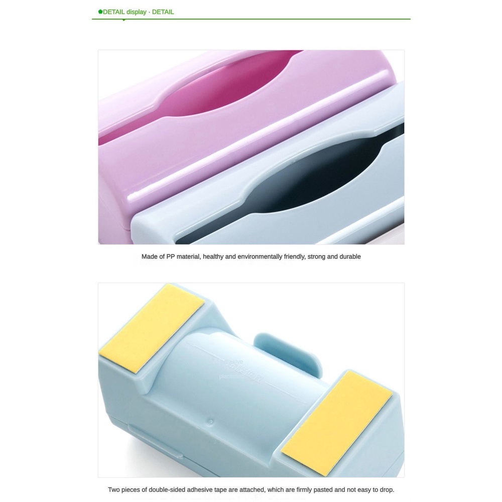 ღ Wall Mounted Sampah Tas Kotak Penyimpanan Kantong Sampah Dapur Dudukan Plastik Tas Wadah Penyimpanan Kamar Mandi Sampah Tas Dispenser Organizer
