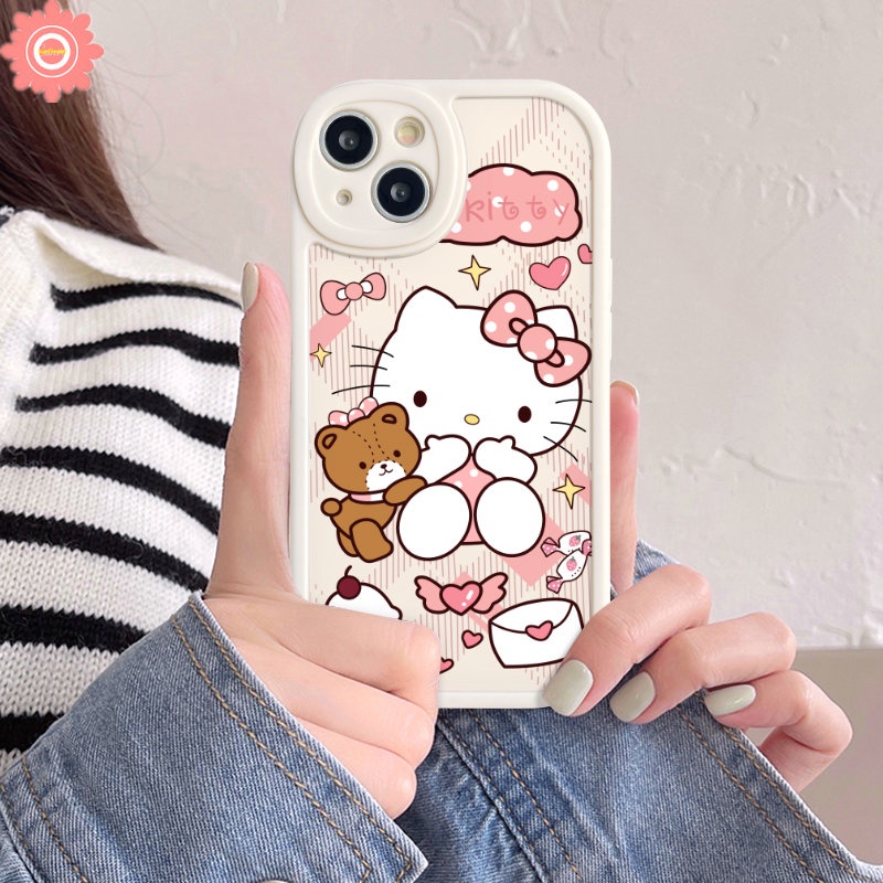 Redmi 12C 10 9T 10A 9 9A 10C 9C Redmi Note 11 10 10s 11s 10Pro 8 9 9Pro 9s 8Pro POCO X3 NFC Pro M3 Mi 12 11 Lite 11T Papan Catur Kartun Milk Tea Bear Cute Kitty Soft TPU Sarung