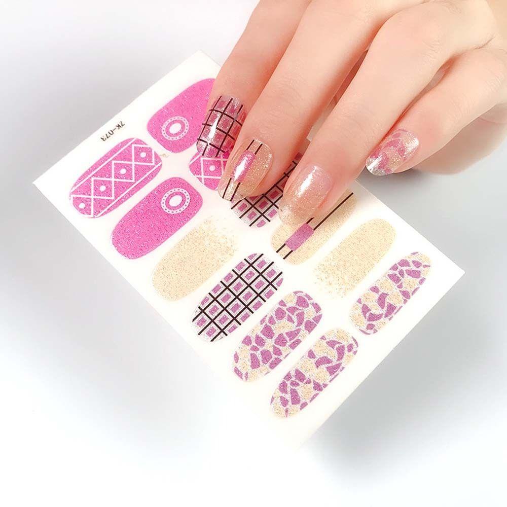 Mxbeauty Bunga Stiker Kuku Fashion Penutup Penuh Tips Kuku Bintang Daisy Nail Art Dekorasi