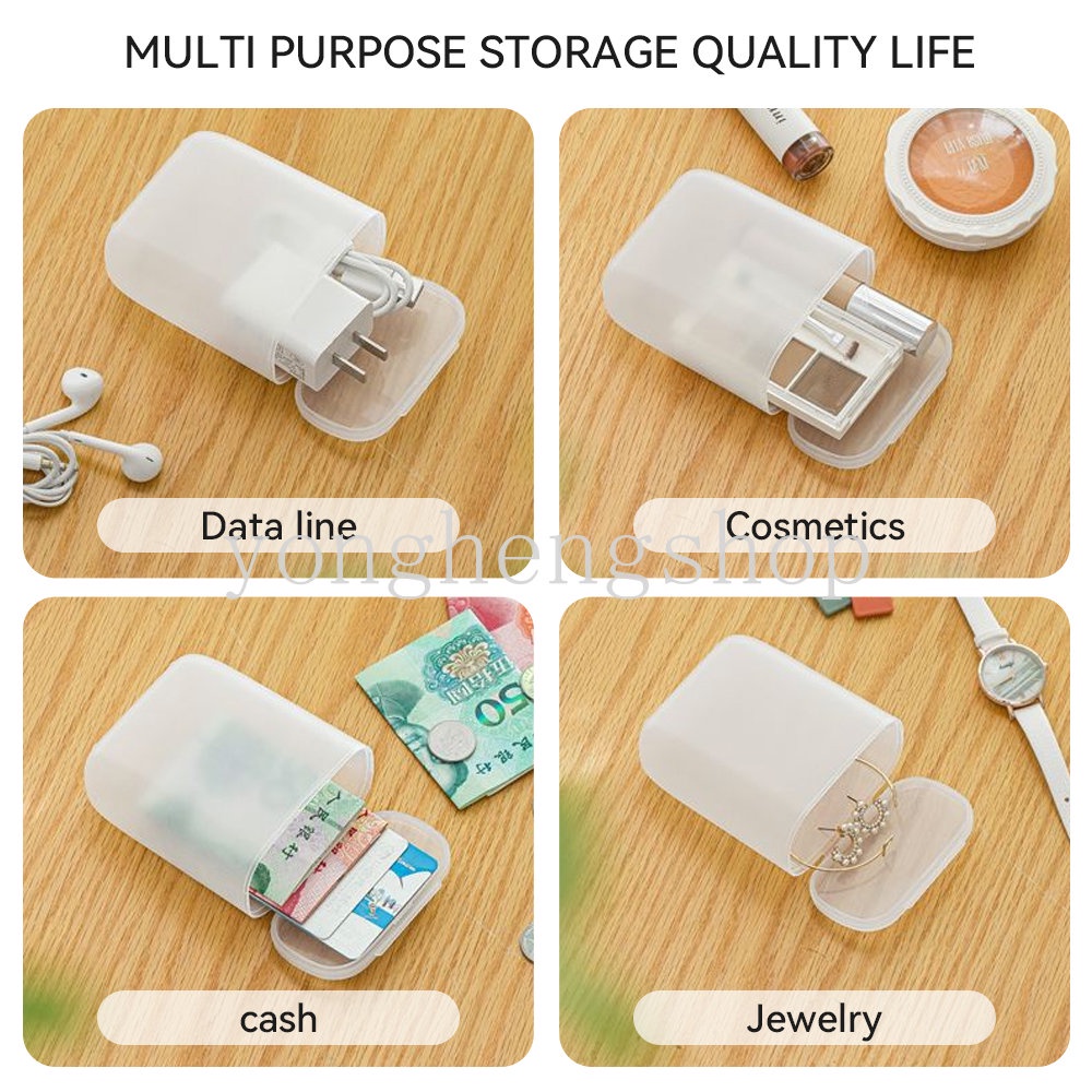 Tempat Penyimpanan Kabel Data Travel Portable Kotak Penyimpanan Charger Perhiasan Dengan Tutup Kotak Sortir Laci USB Earphone Wadah Koin Lipstik Serba Serbi Organizer Tempat