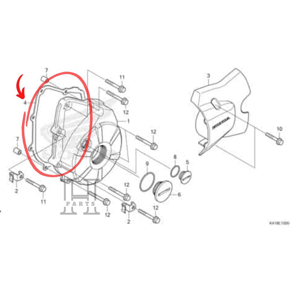 PAKING BAK MAGNET KIRI GASKET L CRANKCASE COVER KHARISMA SUPRA X 125 KARBURATOR FI 11395-KPH-900 ASLI ORIGINAL AHM HGP HONDA