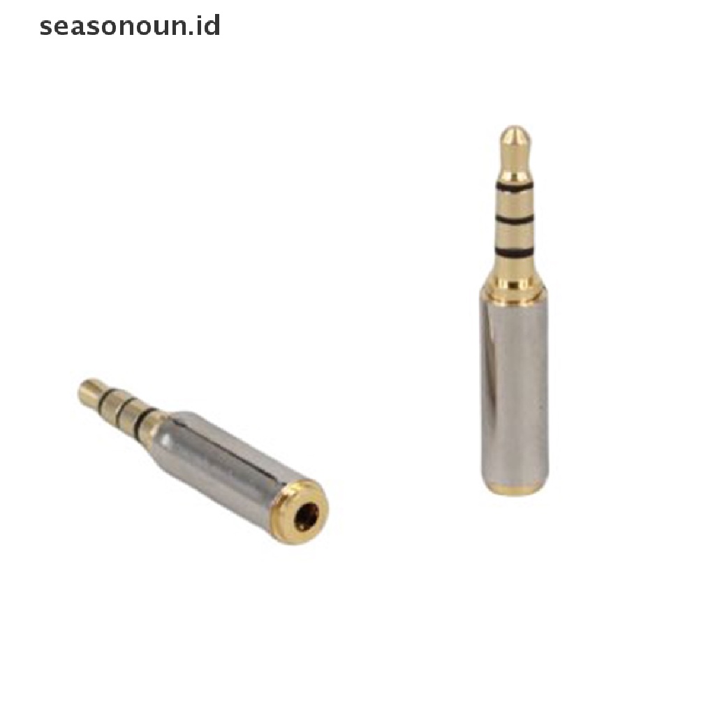 Seasonoun 3.5mm Ke 2.5mm Adapter Male to Female Audio Stereo Adapter Plug Converter Metal Audio Jack Plug Konektor Adapter Colokan Converter Headset.