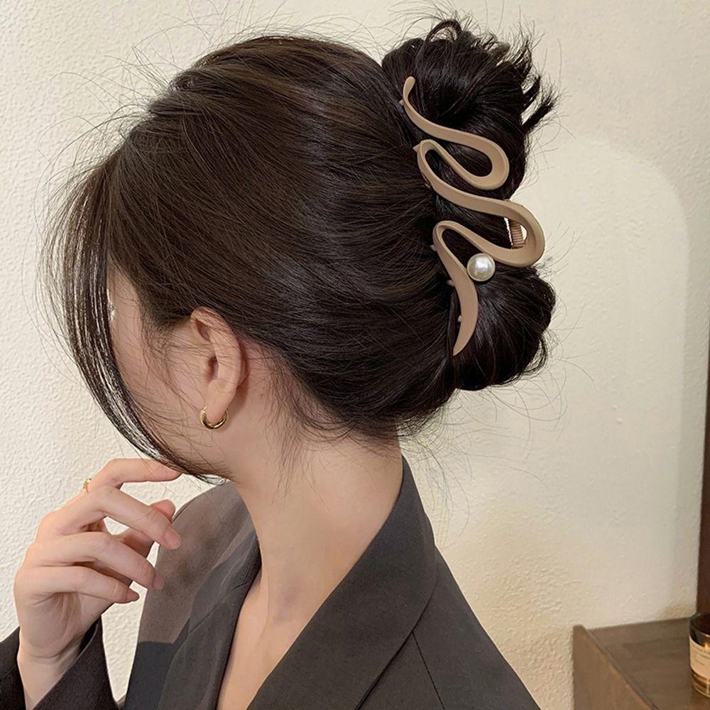 Needway Gelombang Rambut Cakar Elegan Ins Besar Hiu Klip Baru Heardress Fashion Hiasan Kepala Ponytail Holder Korea Hiu Klip