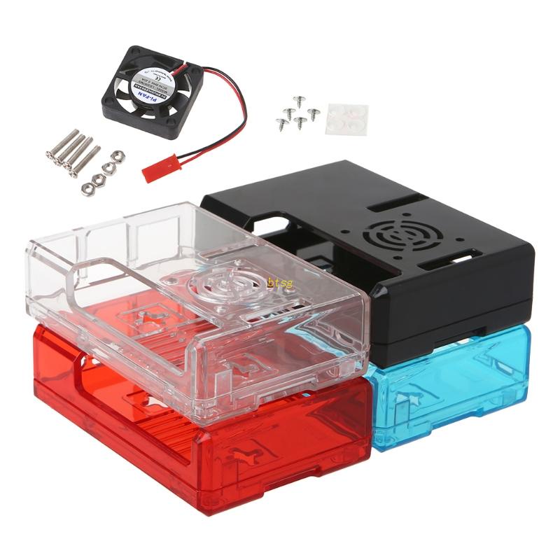 Btsg Acrylic Case for Raspberry Pi 3model B, Raspberry Pi for Case for Raspberry Pi 3dengan Kipas Pendingin Raspberry Pi Hea