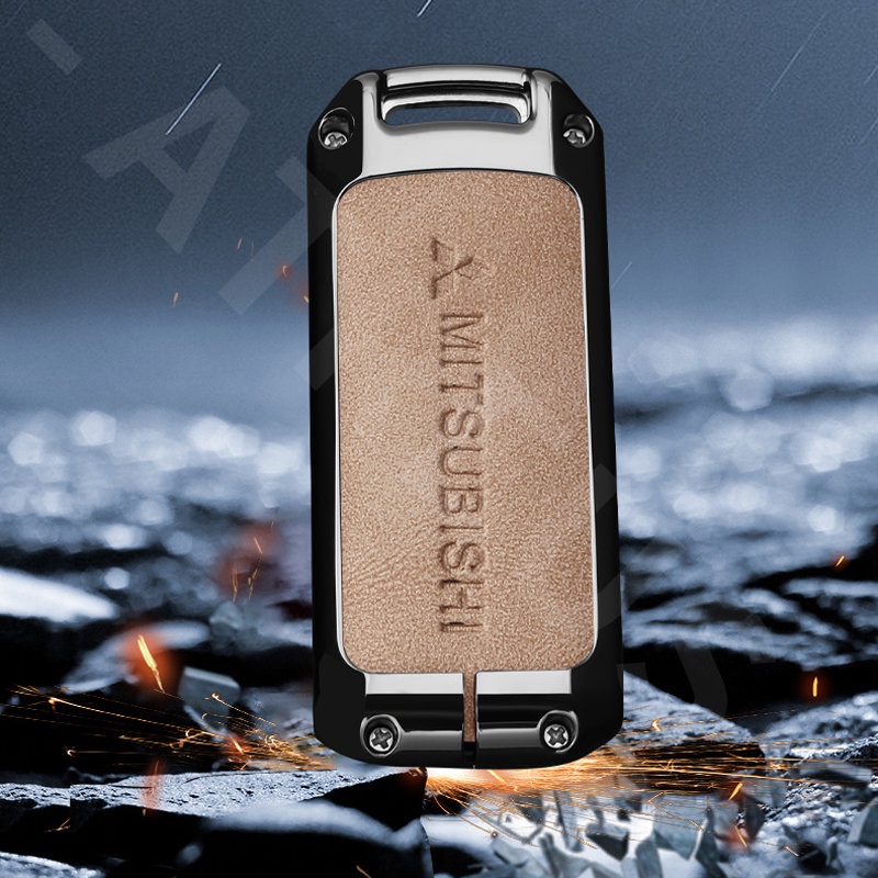 Mitsubishi Zinc Alloy Leather Case Kunci Mobil Full Wrap Cover Smart Key Protector Untuk Xpander Mirage Kuda Lancer Pajero Outlander Attrage
