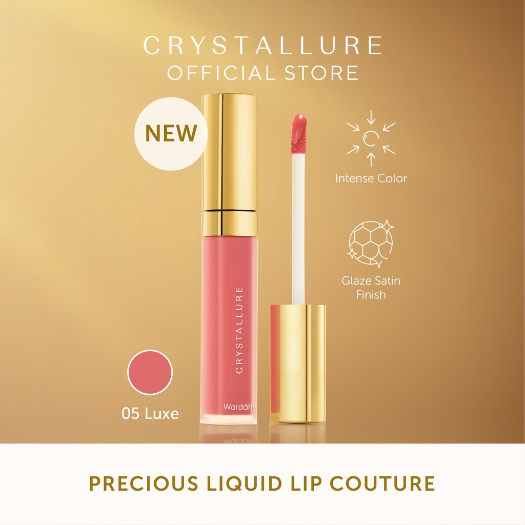 Wardah Crystallure Precious Liquid Lip Couture 6.5 g - Lip Cream (Hasil glossy dan melembabkan bibir)