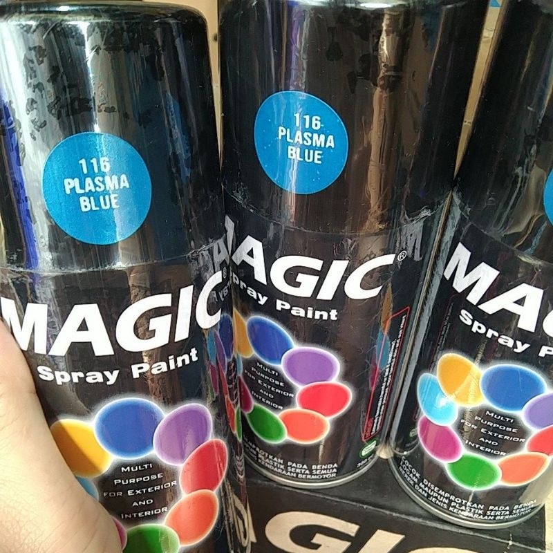 cat semprot pilok pilox magic spray paint magic plasma blue 116 300cc biru terang biru metallic metalik