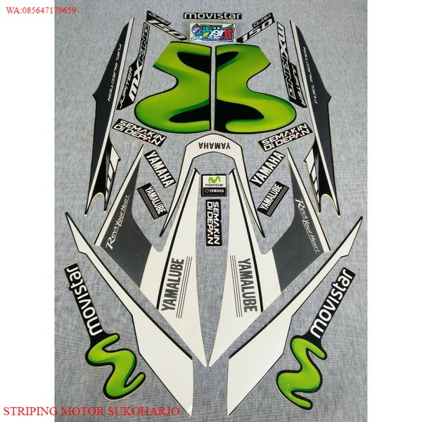 (ORI) STRIPING JUPITER MX KING MOVISTAR HITAM TAHUN 2016 STIKER LIS STANDAR ORI YAMAHA KUALITAS ORIG